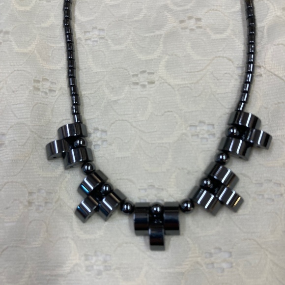 Vintage Art Deco Design Hematite Necklace - Picture 1 of 5